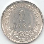 Vittorio Emanuele II: 1 Lira Valore - rovescio