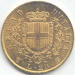 Vittorio Emanuele II: 20 Lire - rovescio