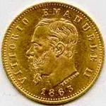 Vittorio Emanuele II: 5 Lire Oro - diritto