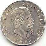 Vittorio Emanuele II: 5 Lire Argento - diritto