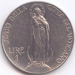 Vaticano: 1 Lira Immacolata - rovescio