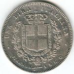 Vittorio Emanuele II: 1 Lira Firenze - rovescio