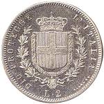 Vittorio Emanuele II: 2 Lire Bologna - rovescio