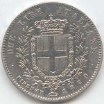 Vittorio Emanuele II: 2 Lire Firenze - rovescio