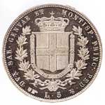 Vittorio Emanuele II: 5 Lire - rovescio