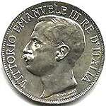 Vittorio Emanuele III: 5 Lire Cinquantenario - diritto