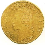 Carlo Emanuele IV: 1/2 doppia o 12 lire - diritto