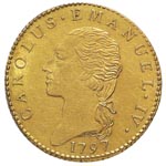 Carlo Emanuele IV: doppia o 24 lire - diritto