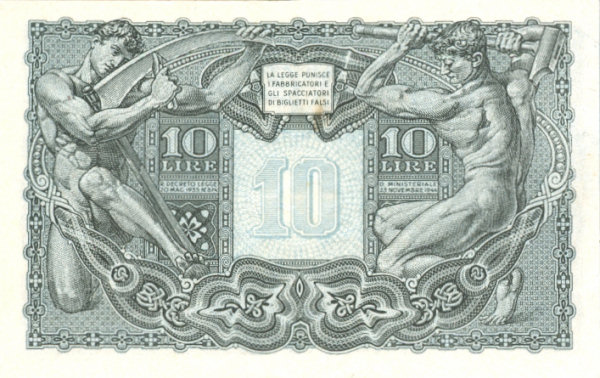 10 lire Biglietto di Stato 1944 1 tipo