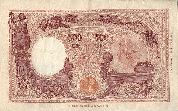 Rara 500 lire Barbetti mar.1943 circolato R3